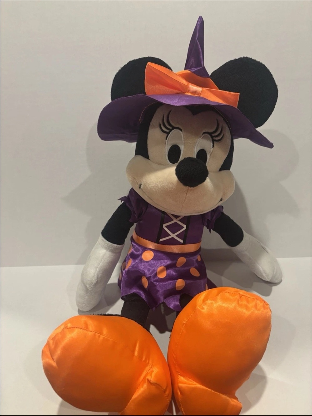 Disney Minnie Witch Plush in Purple, Orange & Black
